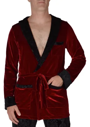 Red Velvet Robe: (Classic Smoking Jacket Style Robe) Great for costume or house party!