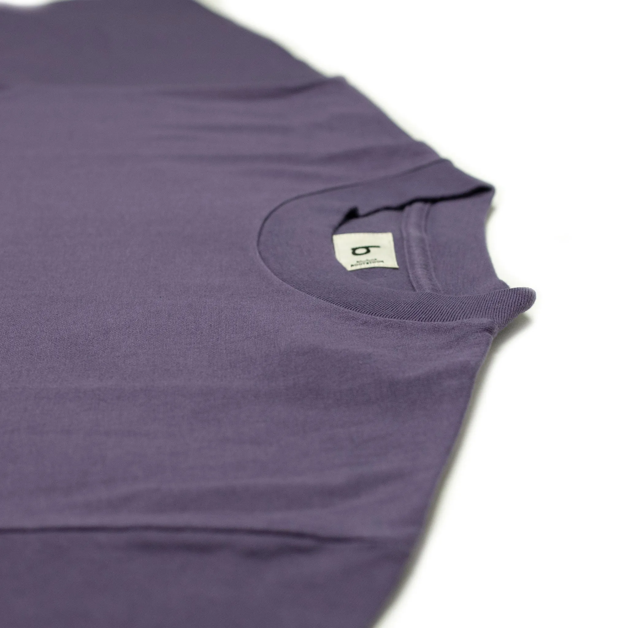 Soft cotton crewneck pocket tee in deep purple