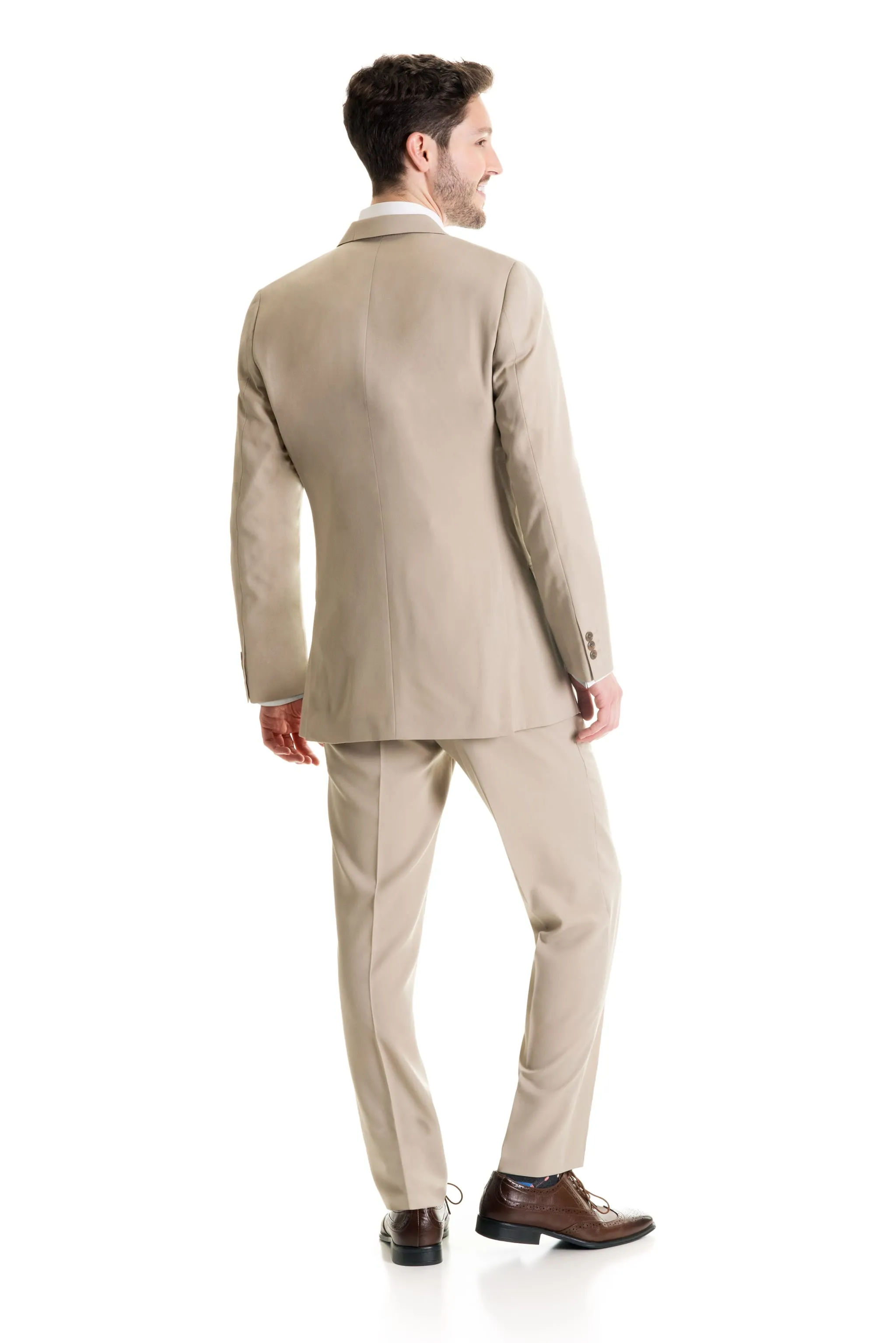 Tan Slim Fit Suit Coat