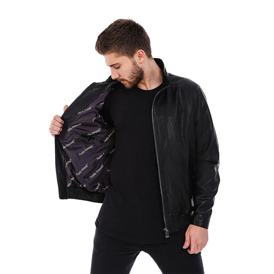 The Barbours Black Leather Men  Jacket