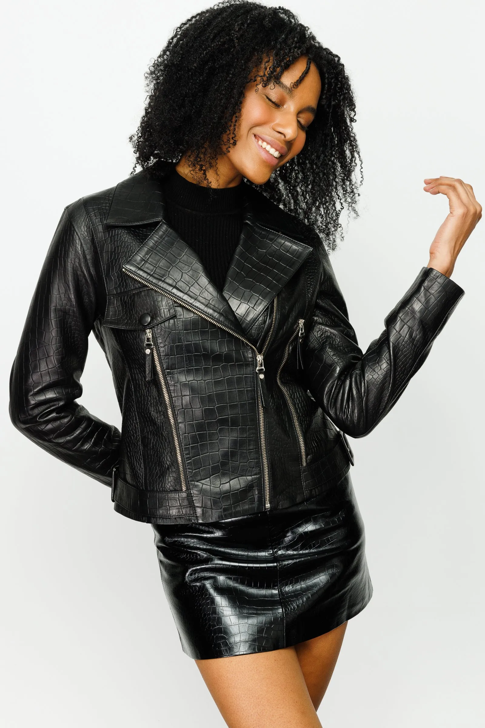 The Deytona Black Leather Women Jacket