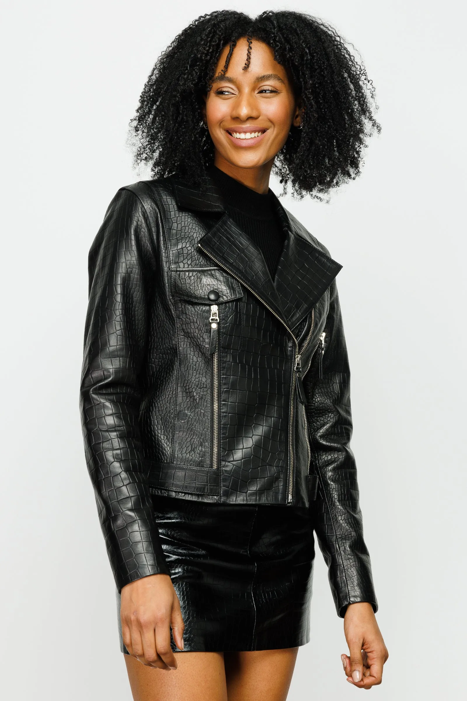 The Deytona Black Leather Women Jacket