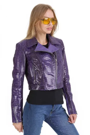 The Rubert Purple  Pyht Leather Women Jacket