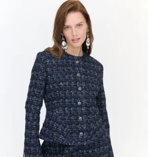 The Valentina Jacket - Navy Tweed