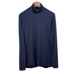 Turtleneck in deep indigo wool jersey