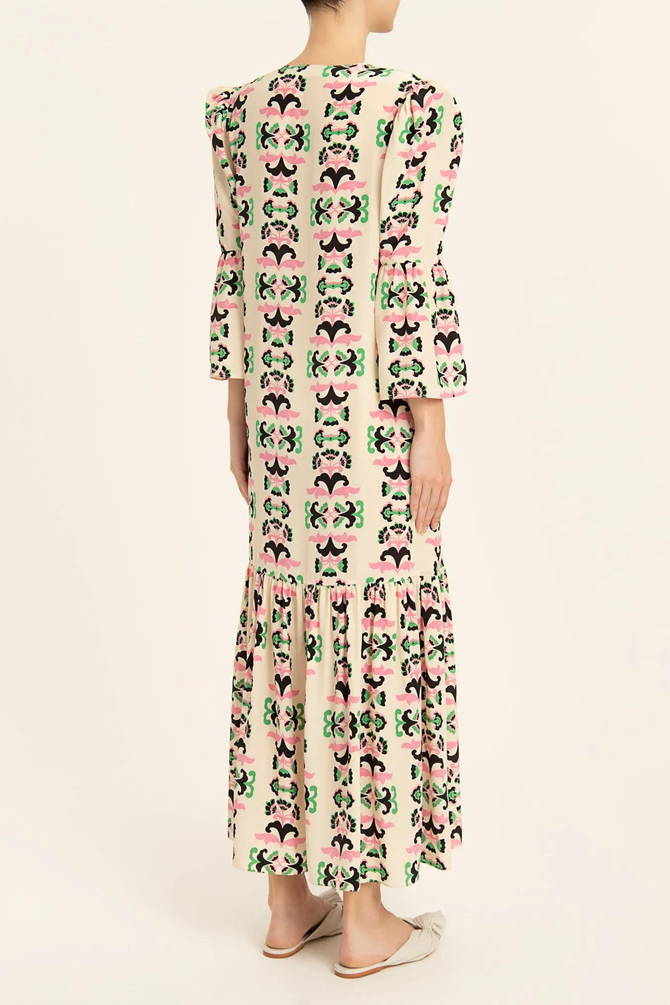 Twisted Flower Midi Robe