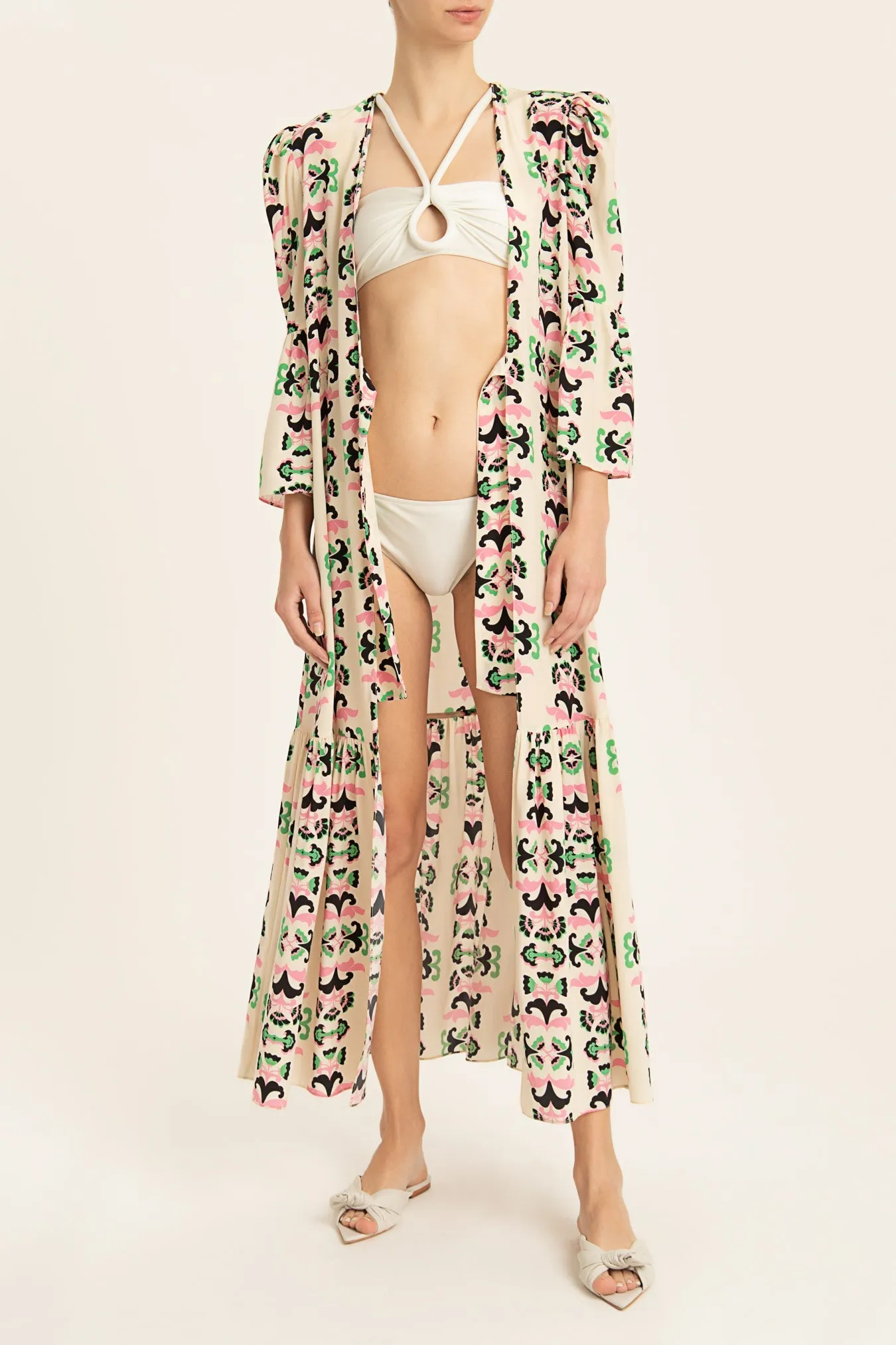 Twisted Flower Midi Robe