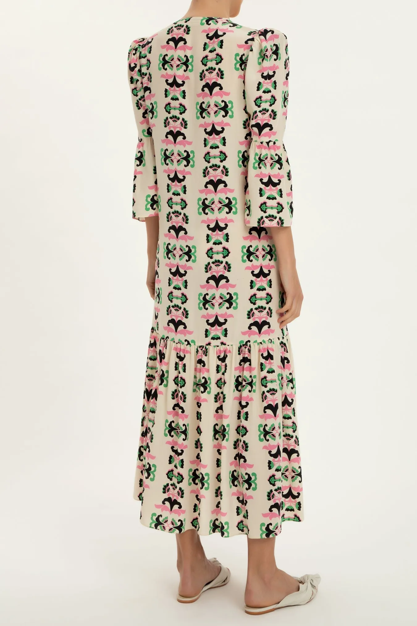 Twisted Flower Midi Robe