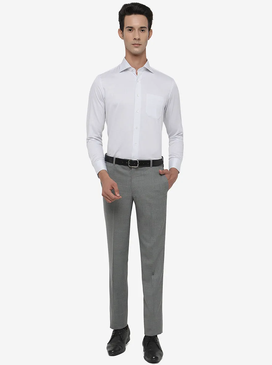 White Checked Slim Fit Formal Shirt | Metal