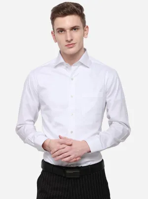 White Solid Slim Fit Formal Shirt | JadeBlue