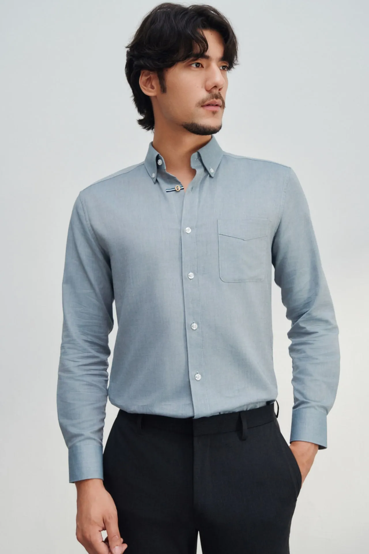 Wrinkle Free Cotton Smart Fit Oxford Casual Shirt