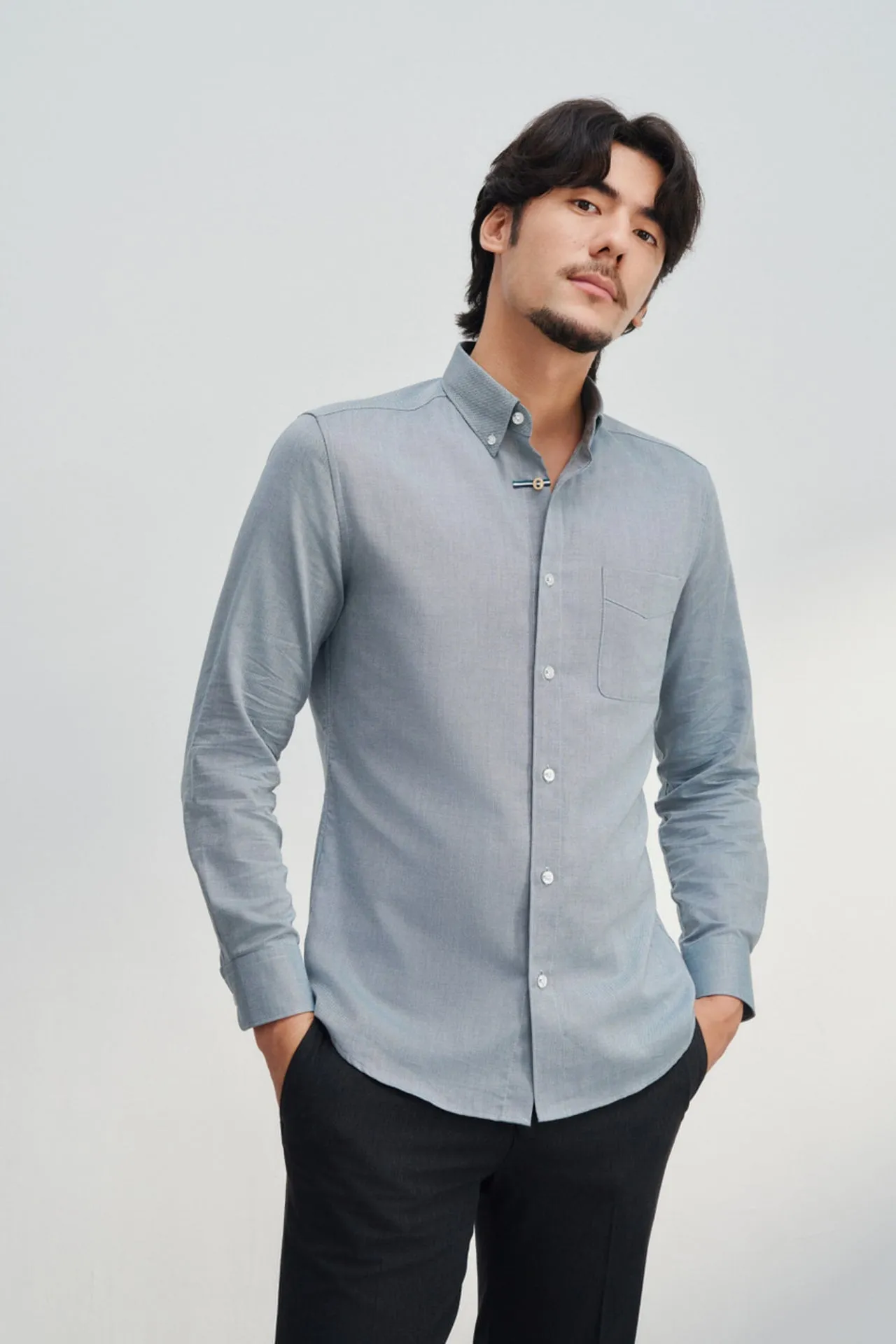 Wrinkle Free Cotton Smart Fit Oxford Casual Shirt